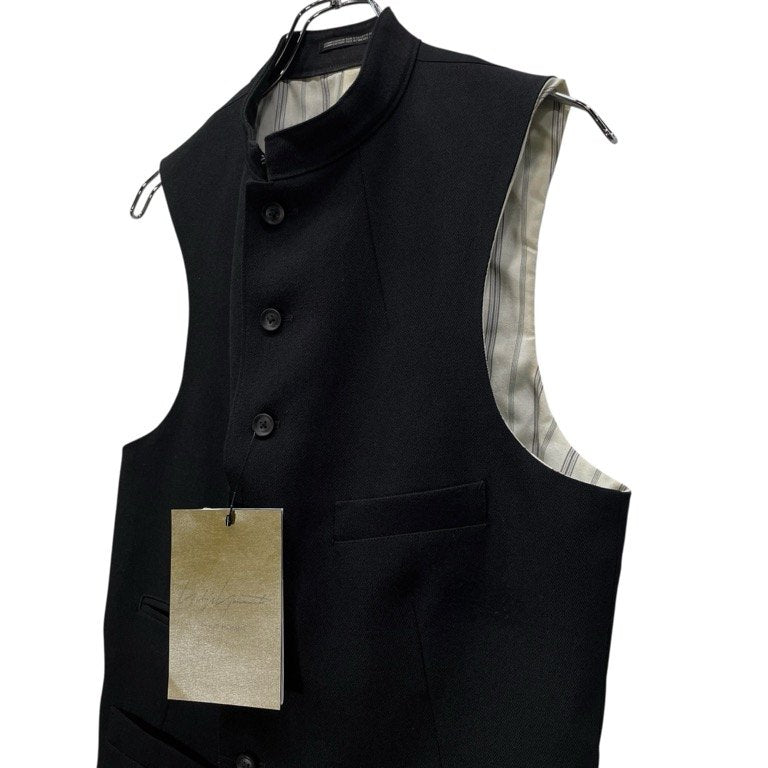 Yohji Yamamoto Pour Homme 24AW ARMY GABARDINE STAND 8BS VEST アーミーギャバジンスタンドカラー8ボタンベスト ジレ アウター トップス 定価85,800円 ヨウジヤマモトプールオム メンズ