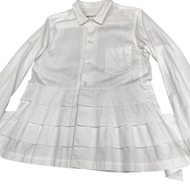 COMME des GARCONS 17SS コットン裾変形フリルシャツ ブラウス Archive invisible clothing 見えない服期