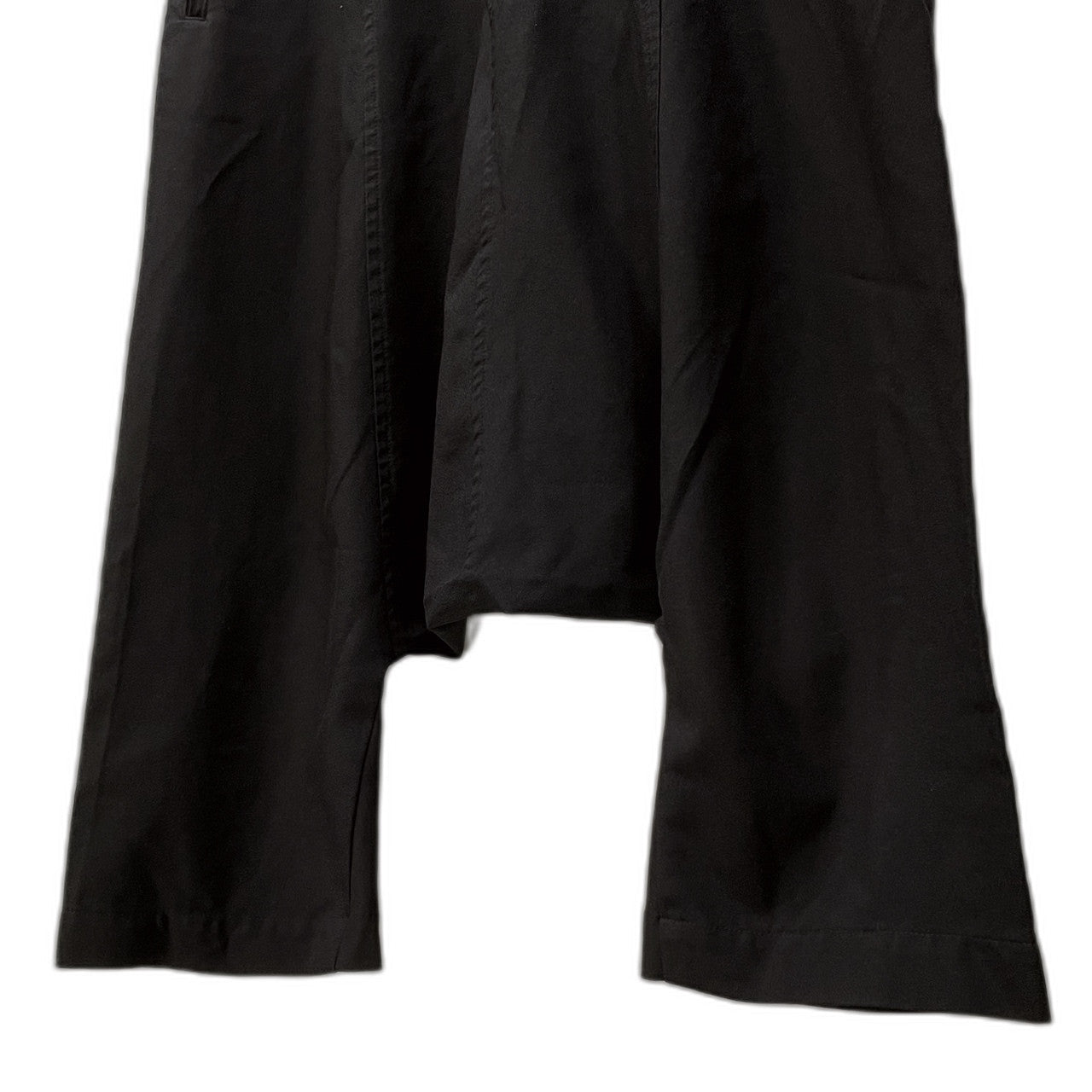 BLACK COMME des GARCONS ポリエステル特殊加工クロップドサルエルパンツ ボトムス 縮絨 ブラック コムデギャルソン メンズ レディース ユニセックス