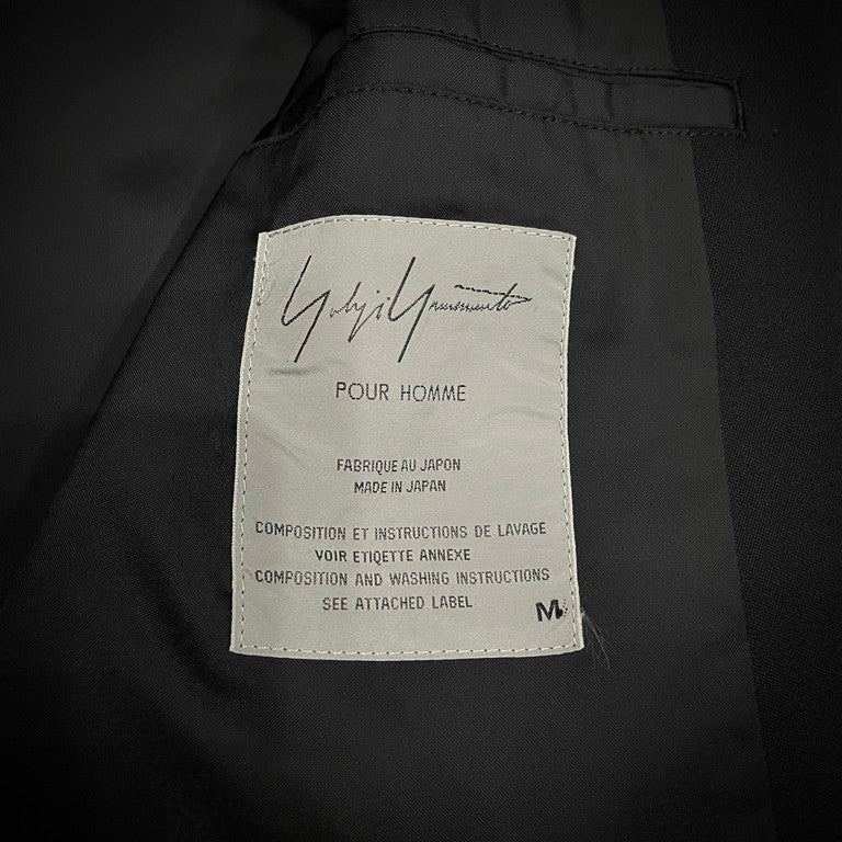 Yohji Yamamoto Pour Homme 99AW ウールギャバジンボタンレスロングテーラードジャケット LOOK4 ジプシー期 Archive 90s ヨウジヤマモトプールオム メンズ