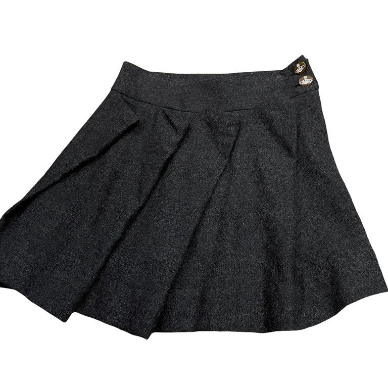 Vivienne Westwood RED LABEL ウールフランネル変形タックミニスカート Archive 90s 00s オリゾンティ パンツ ボトムス ヴィヴィアンウエストウッド レッドレーベル レディース