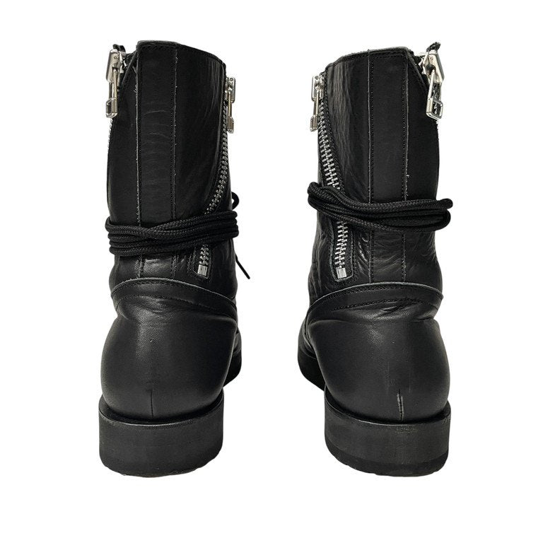 Yohji Yamamoto Pour Homme 22AW 3ジッパーミリタリーブーツ レースアップシューズ 靴 クツ ファスナー 定価110,000円 HE-E07-761 vibram 軽量 サイズ3 約25.5~26.5cm ヨウジヤマモトプールオム メンズ