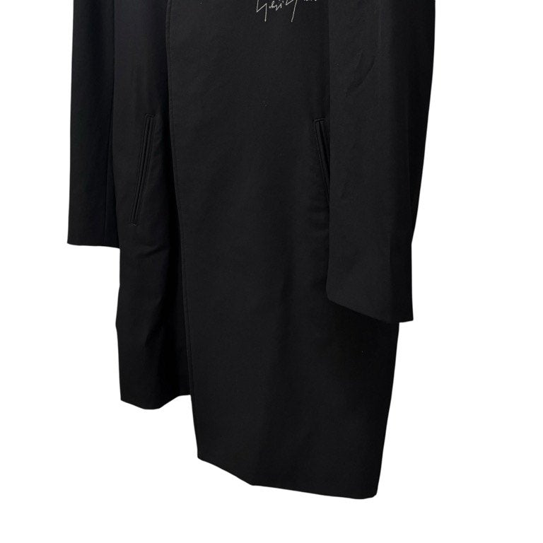 Yohji Yamamoto Pour Homme 21AW ウールギャバジン女優刺繍ノーカラーロングテーラードジャケット 02SS 復刻 Archive 名作 希少 ロゴ ブルゾン コート アウター ヨウジヤマモトプールオム メンズ