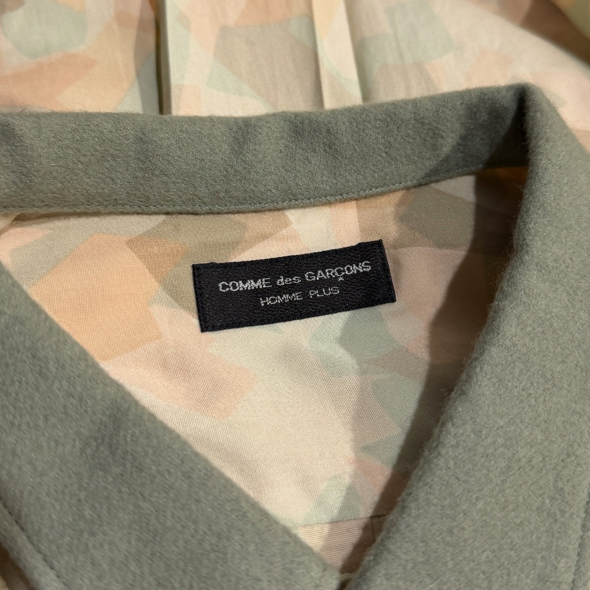 COMME des GARCONS HOMME PLUS 90AW デジタルカモフラージュ柄襟切り替えオープンカラーシャツ ブラウス トップス デジカモ 迷彩 総柄 開襟 Archive 90s コムデギャルソンオムプリュス メンズ