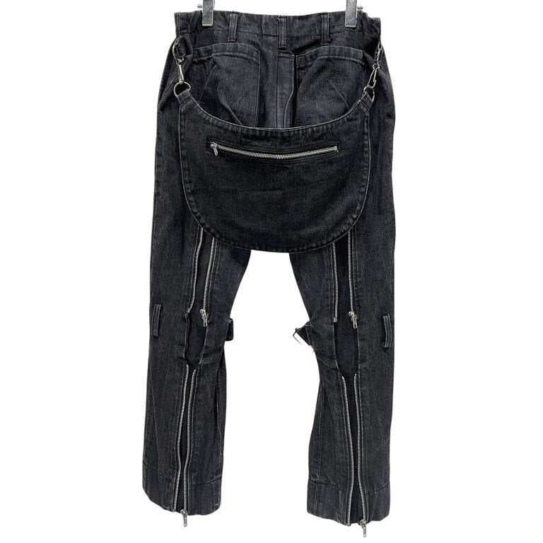 Vivienne Westwood MAN ブラックデニムバムフラップボンテージパンツ Archive ボトムス ジップ ヴィヴィアンウエストウッド マン メンズ