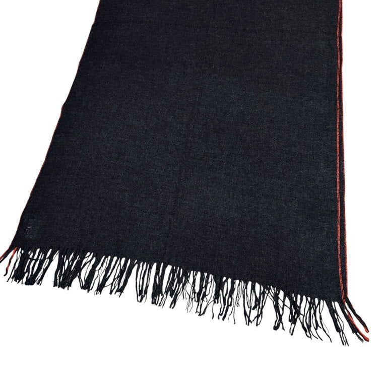 Yohji Yamamoto Pour Homme 18AW 二重織ニードルパンチフリンジ大判マフラー ストール スカーフ 小物 ヨウジヤマモトプールオム メンズ レディース ユニセックス