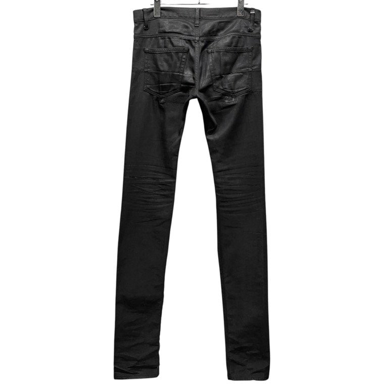 Dior Homme ブラックデニムコーティングストレッチスキニーパンツ ボトムス Archive 00s ディオールオム メンズ