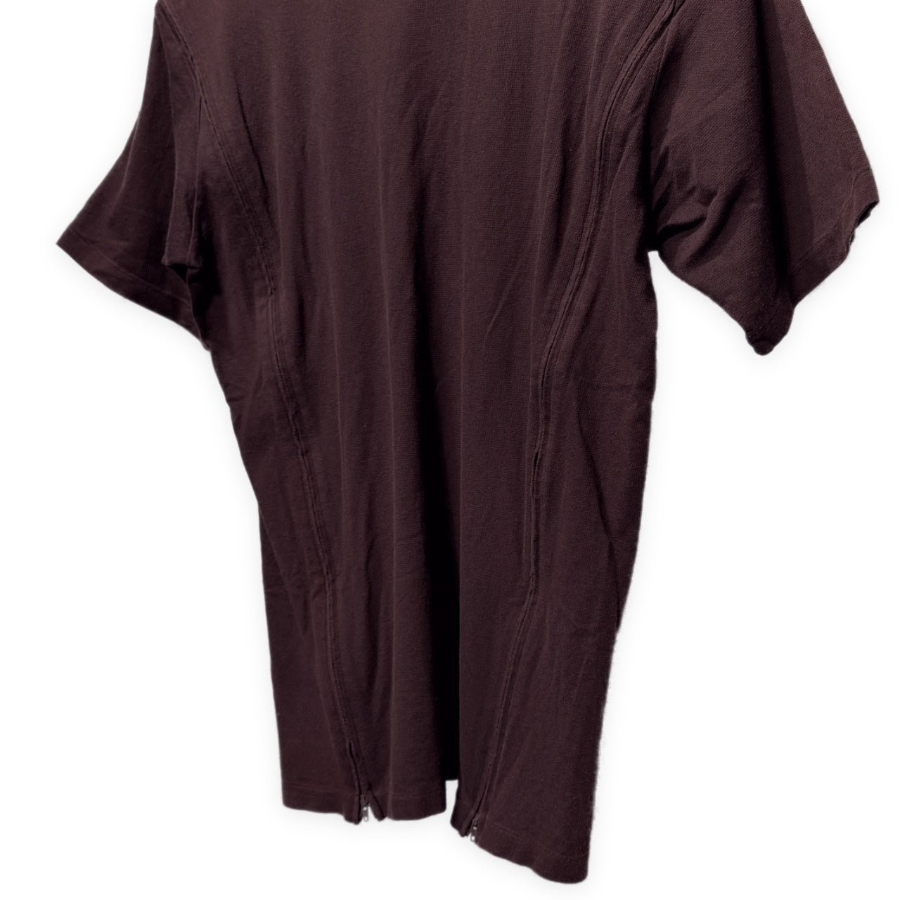 Yohji Yamamoto Pour Homme ジップデザインクルーネックTシャツ カットソー Tee T-shirt トップス Archive 半袖 ヨウジヤマモトプールオム メンズ