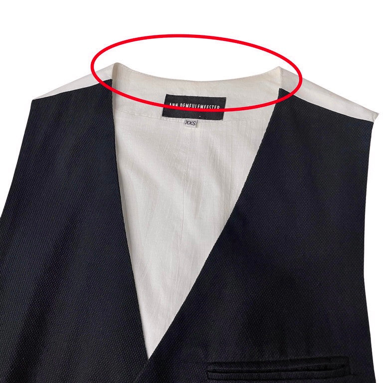 ANN DEMEULEMEESTER 08SS ダブルバックベルト5Bロングベスト ジレ ノースリーブ ジャケット トップス アウター アンドゥムルメステール メンズ