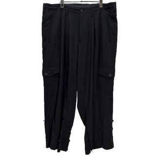 Yohji Yamamoto Pour Homme 19AW ウールギャバジンジョッパーズカーゴパンツ 裾アジャストP ボトムス 裾ボタン ドローストリング 定価88,000円 ヨウジヤマモトプールオム メンズ