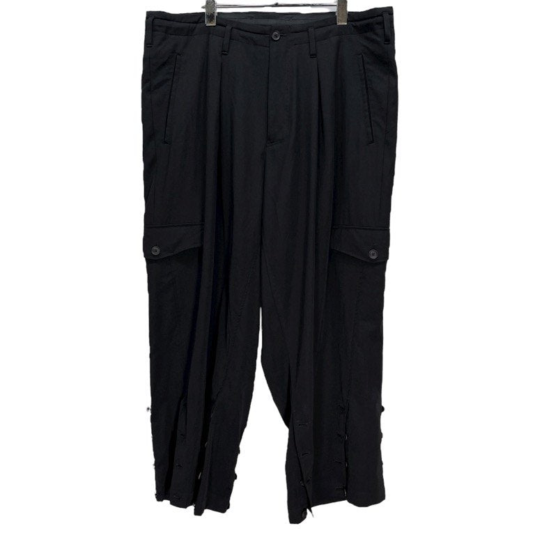 Yohji Yamamoto Pour Homme 19AW ウールギャバジンジョッパーズカーゴパンツ 裾アジャストP ボトムス 裾ボタン ドローストリング 定価88,000円 ヨウジヤマモトプールオム メンズ