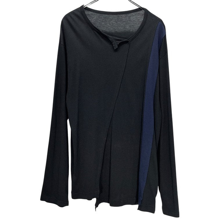 Ground Y 縦接ぎ切替ロングスリーブカットソー Tシャツ Tee T-shirt 長袖 トップス Yohji Yamamoto ヨウジヤマモト グラウンドワイ メンズ レディース ユニセックス