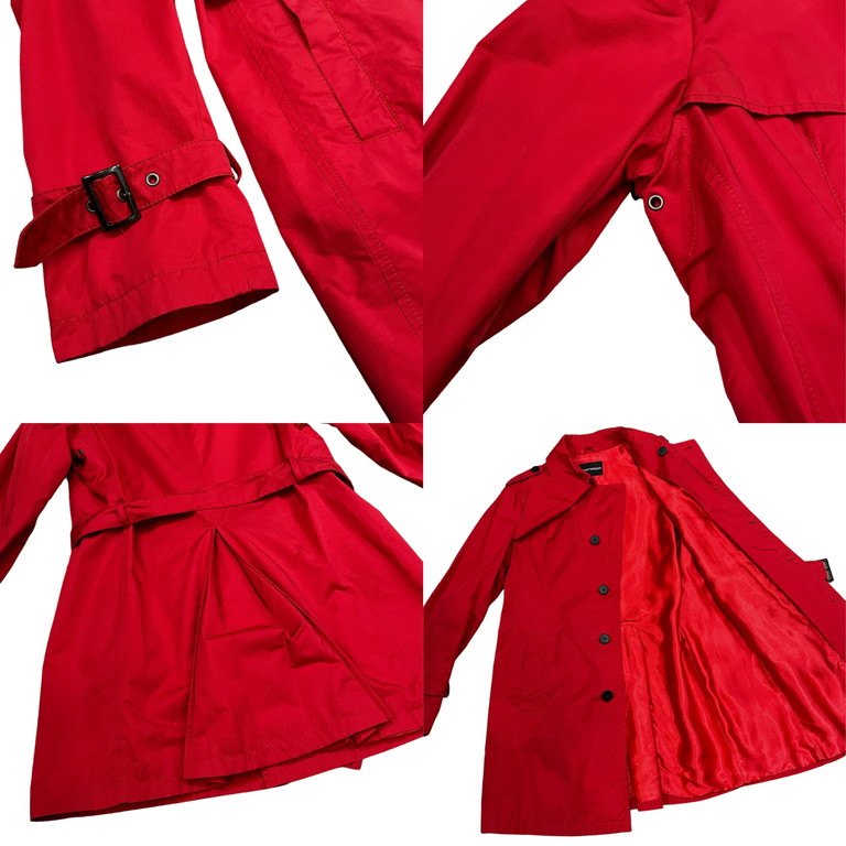 EMPORIO ARMANI コットンナイロンロクヨンクロスベルテッドトレンチコート Archive 90s 00s GIORGIO ARMANI