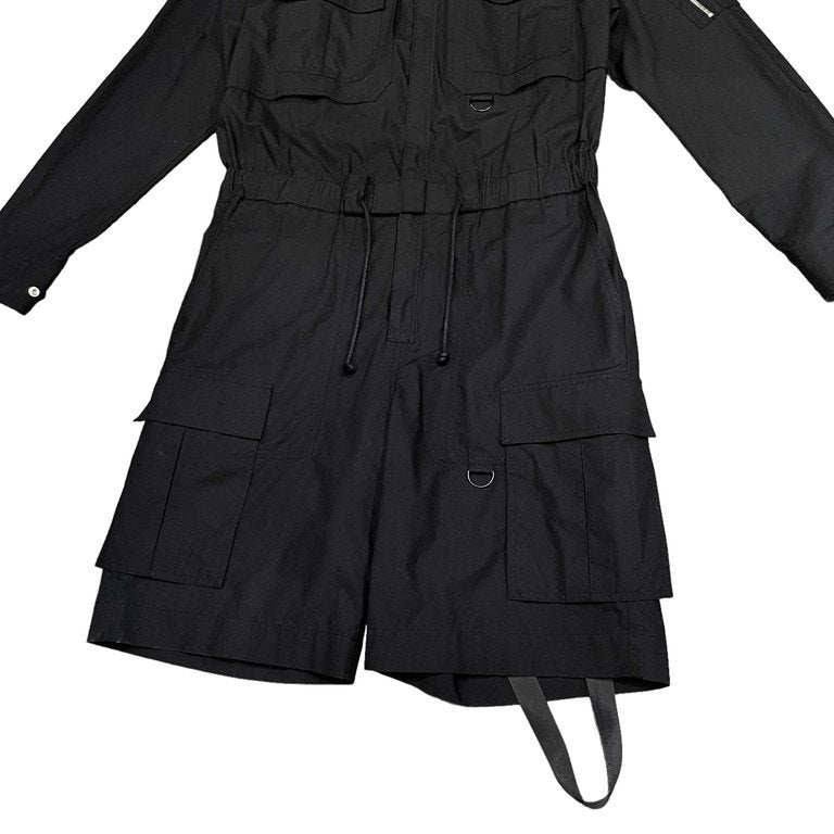 Juun.J 21AW コットンブロードオーバーサイズジップアップジャンプスーツ つなぎ オールインワン ジャケット ブルゾン コート カーゴハーフパンツ ミリタリー