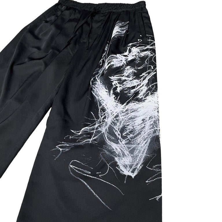 TAAKK 23AW DRAWING PRINT TROUSERS ドローイングプリントドローストリングイージーワイドパンツ 定価41,800円 TA23AW-PT034