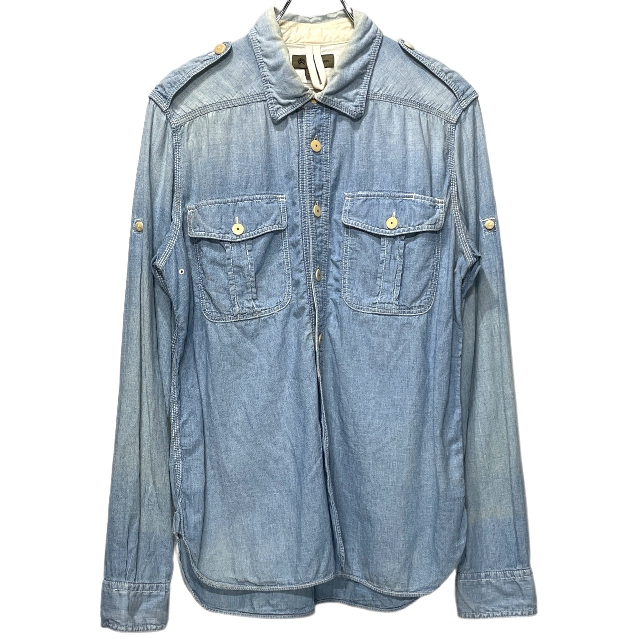 Nigel Cabourn コットンリネンシャンブレーダブルポケットエポレットシャツ ブラウス トップス ナイジェルケーボン メンズ