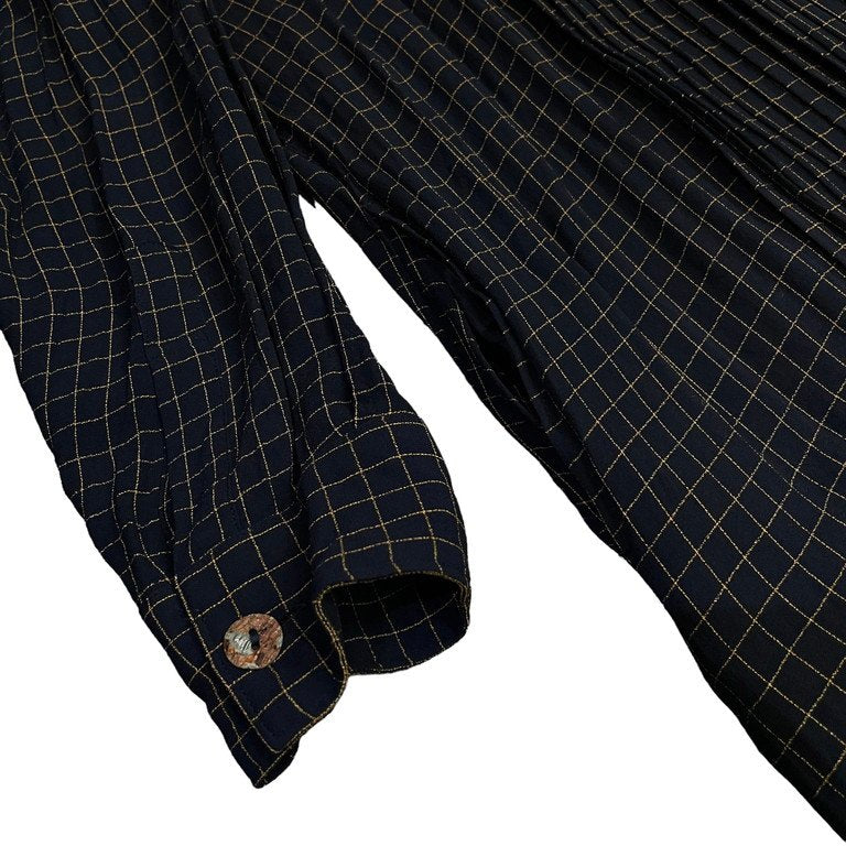 Jean Paul GAULTIER HOMME 95SS レーヨンアセテートジョーゼットフロントプリーツオープンカラーロングシャツ Archive 90s JPG ピンタック ブラウス パジャマシャツ コート ジャンポールゴルチエ オム ゴルチェ メンズ