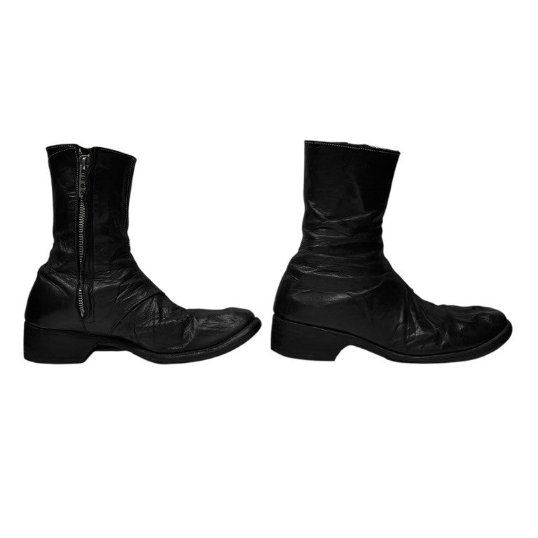 Obscur 16AW ホースレザーサイドジップロングヒールブーツ 希少 シューズ 靴 size 41 スカーステッチ 6228004 AW16-26 41 定価159,840円 オブスキュー メンズ