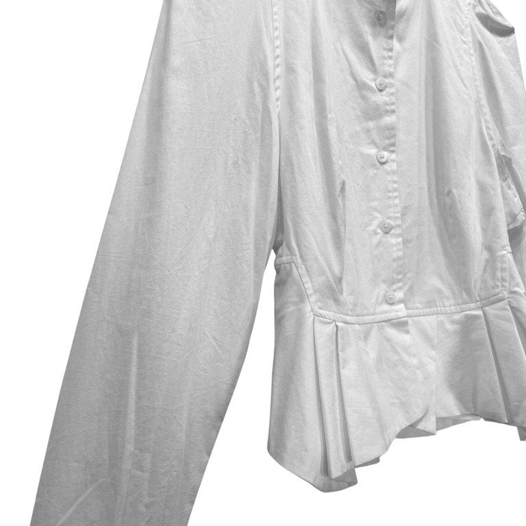 hussein chalayan 裾フリルスタンドカラーショートシャツジャケット Archive 00s トップス フセインチャラヤン レディース