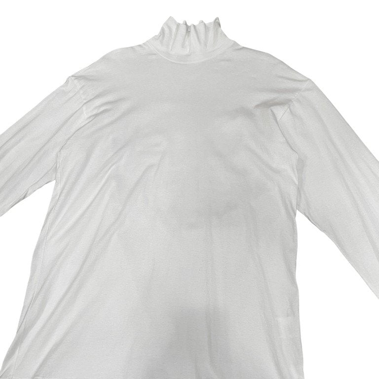 COMME des GARCONS HOMME PLUS 88AW コットン天竺ホワイトハイネック袖リブカットソー Tシャツ Tee T-shirt トップス Archive 80s コムデギャルソンオムプリュス メンズ