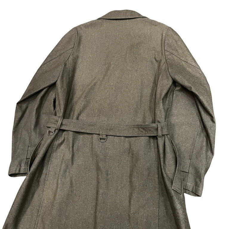 FRANK LEDER カーキグレーウールミドルステンカラーコート アウター ジャケット ミリタリー Dカン フランクリーダー メンズ レディース ユニセックス