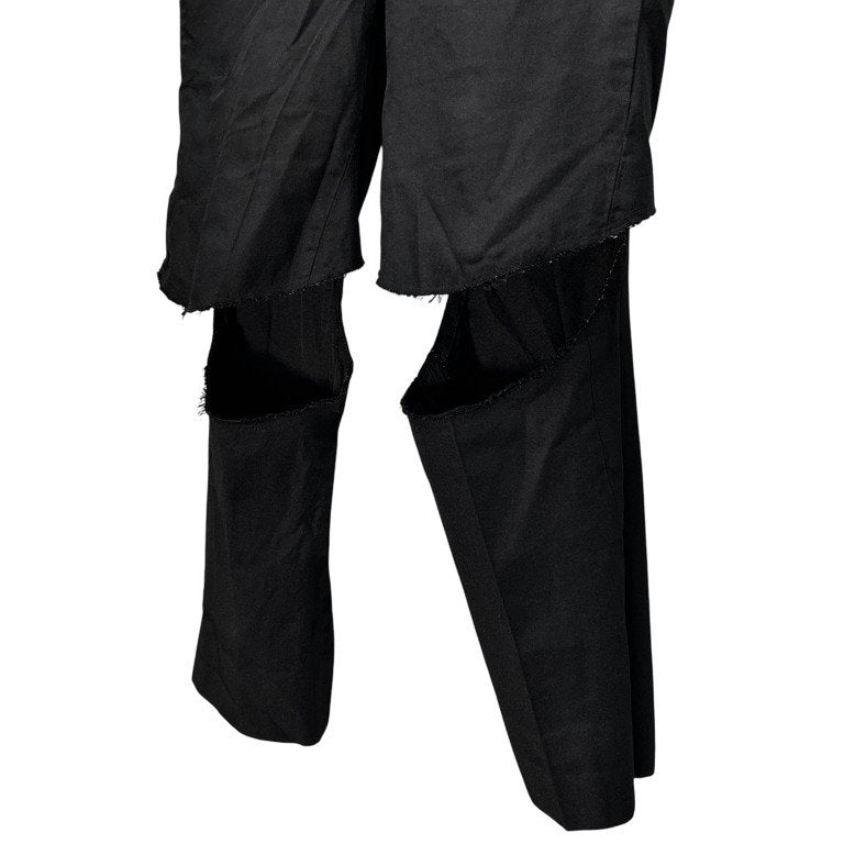 COMME des GARCONS HOMME PLUS 16SS ポリエステル縮絨ブロークンカッティングパンツ スラックス トラウザーズ Broken Tailoring ブロークンテーラリング期 Archive ダメージ ポリ縮 スラッシュ コムデギャルソンオムプリュス