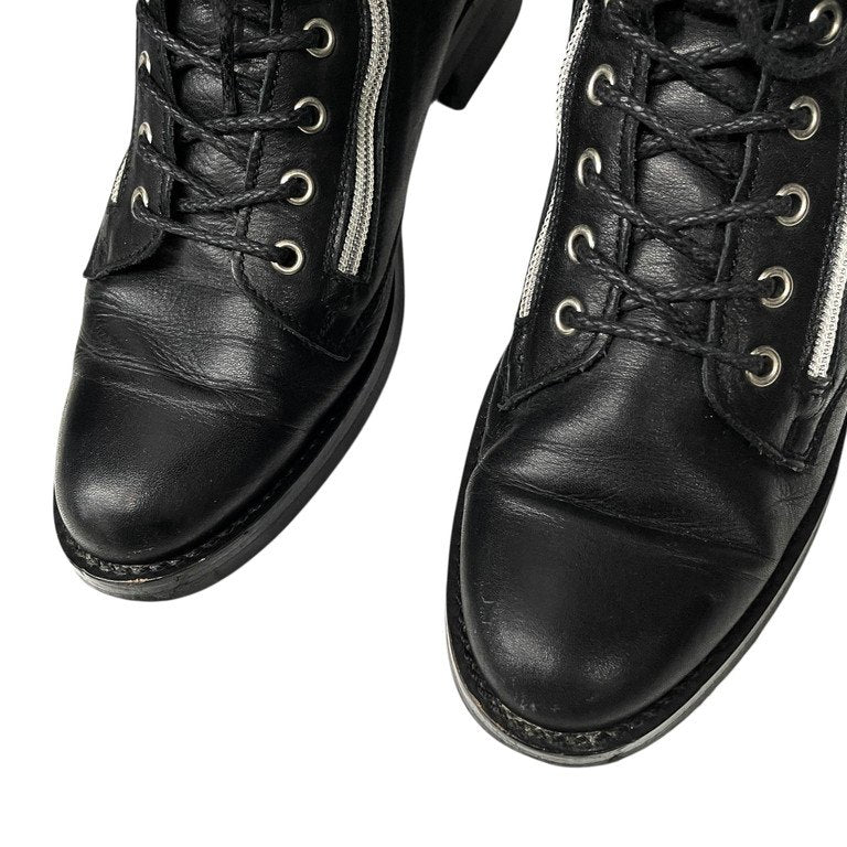 Yohji Yamamoto Femme 15AW フロントダブルジップレザーレースアップブーツ Archive LOOK36 ランウェイ着用モデル シューズ 靴 クツ ヨウジヤマモトファム レディース