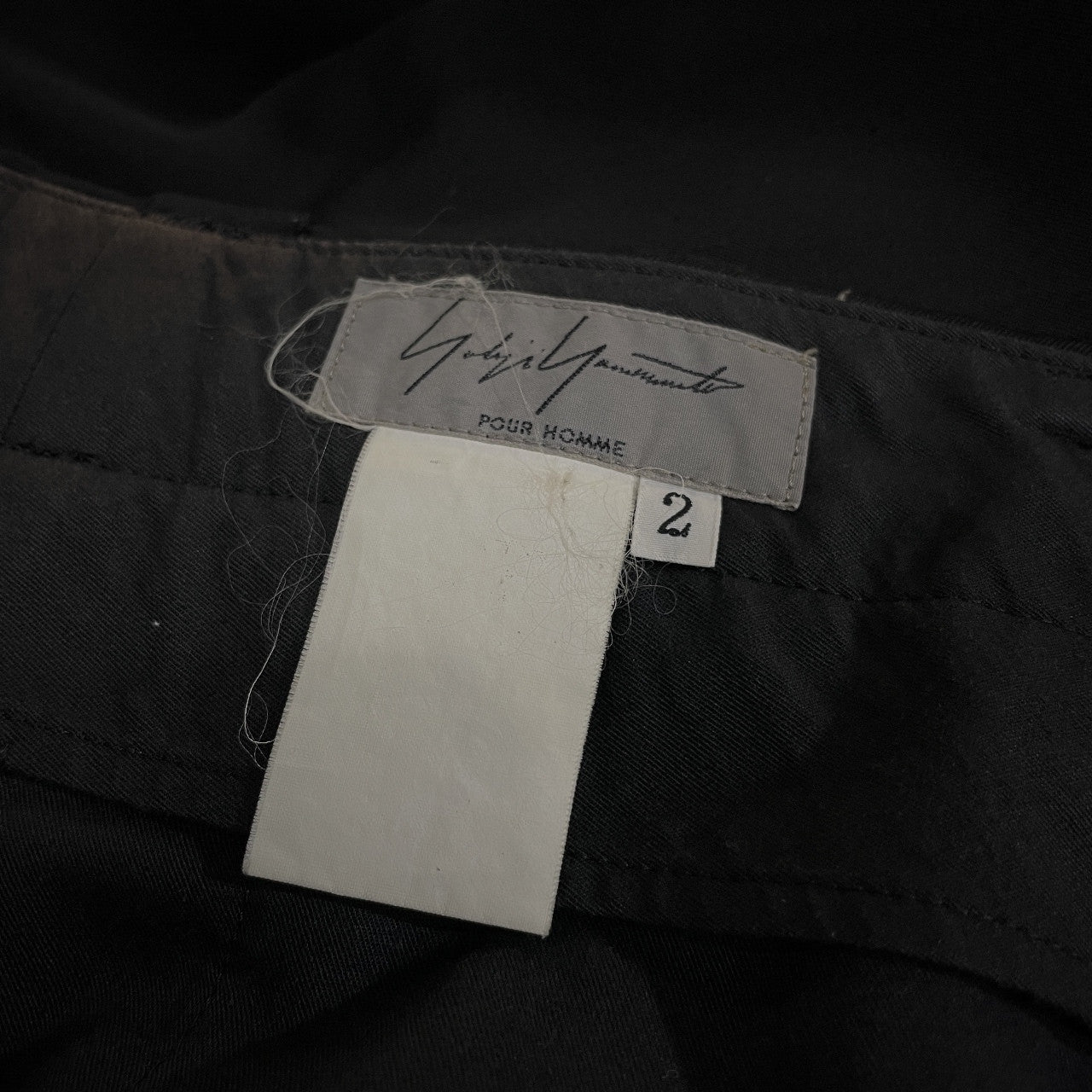 Yohji Yamamoto Pour Homme ウールギャバジン脇テープノータックテーパードパンツ サイドライン 側章 Archive 00s ボトムス ヨウジヤマモトプールオム メンズ