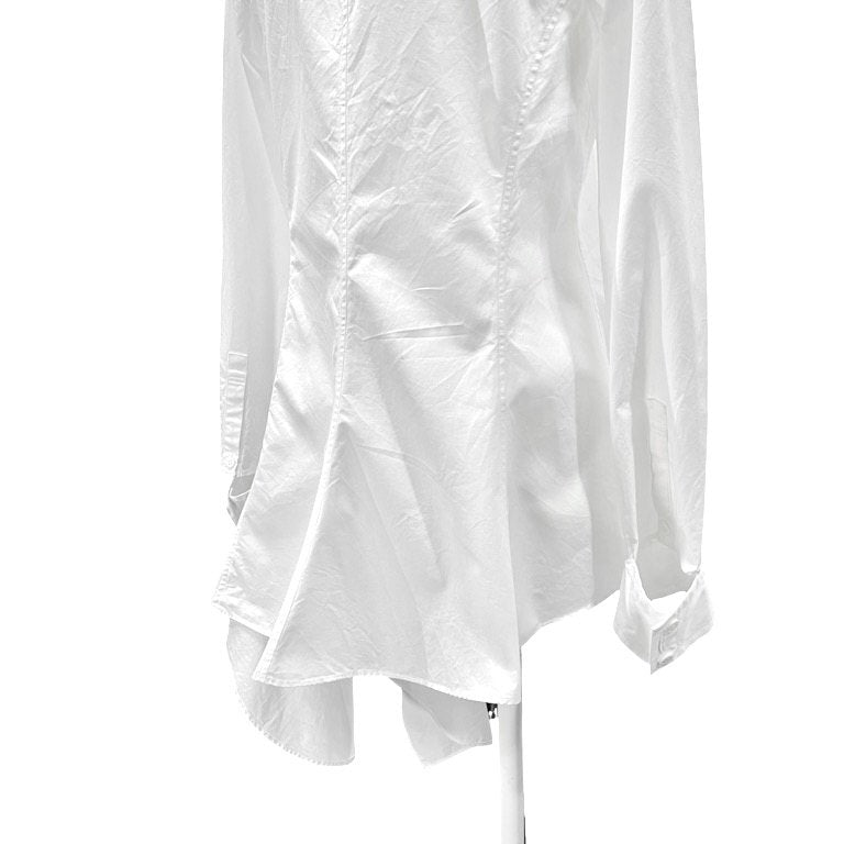 Yohji Yamamoto +NOIR 18SS コットンブロードフラシドレープロングシャツ ブラウス トップス Femme ヨウジヤマモト プリュスノアール ファム レディース