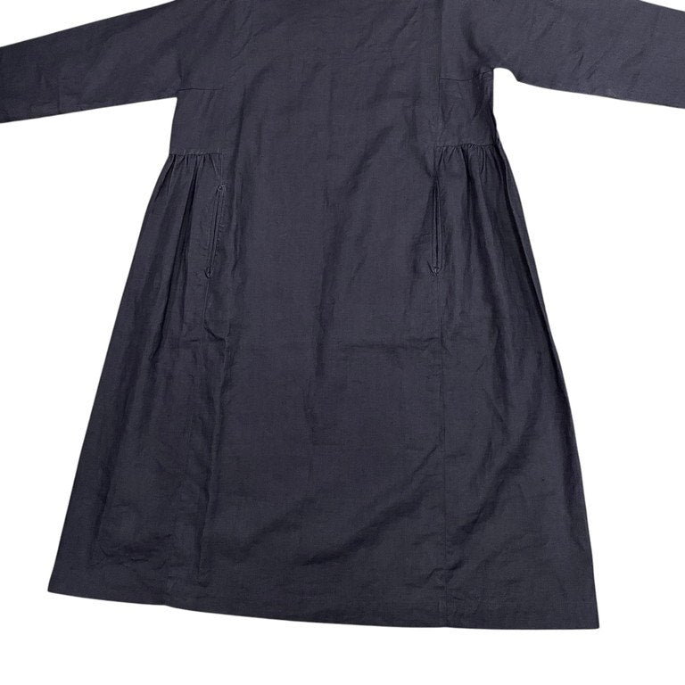 COMME des GARCONS リネンプルオーバーロングスモックワンピース シャツ ブラウス チュニック Archive 70s 初期 トップス コムデギャルソン レディース