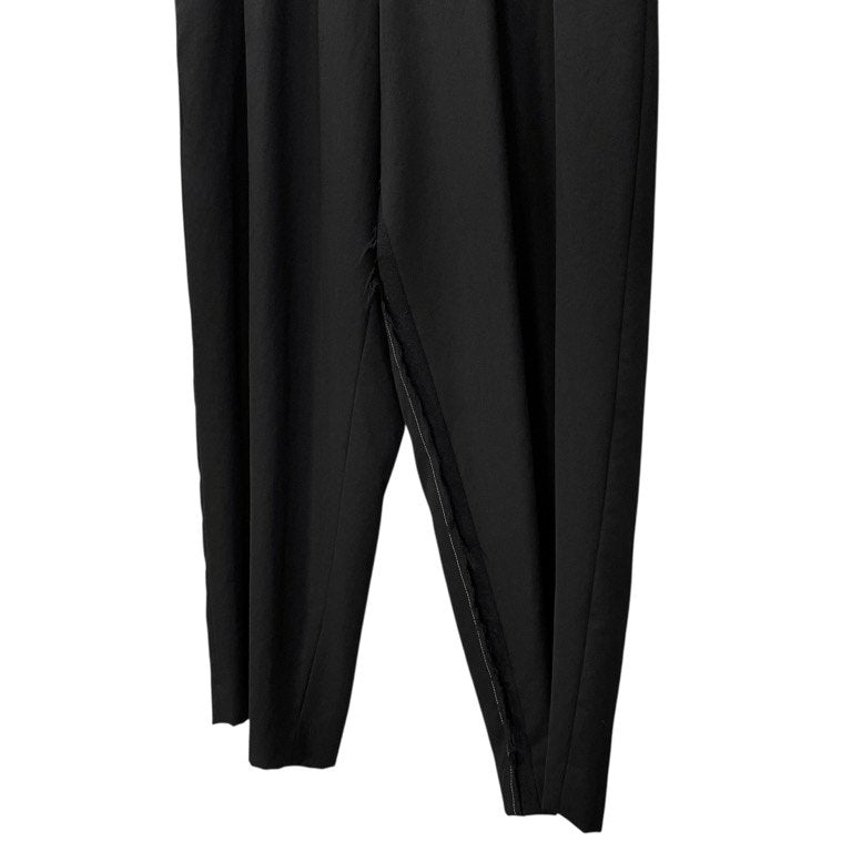 Y's 19AW ウールギャバジンカットアウトニット切替裁ち切りワイドパンツ カットオフ サスペンダーボタン ボトムス Yohji Yamamoto ワイズ ヨウジヤマモト レディース メンズ ユニセックス