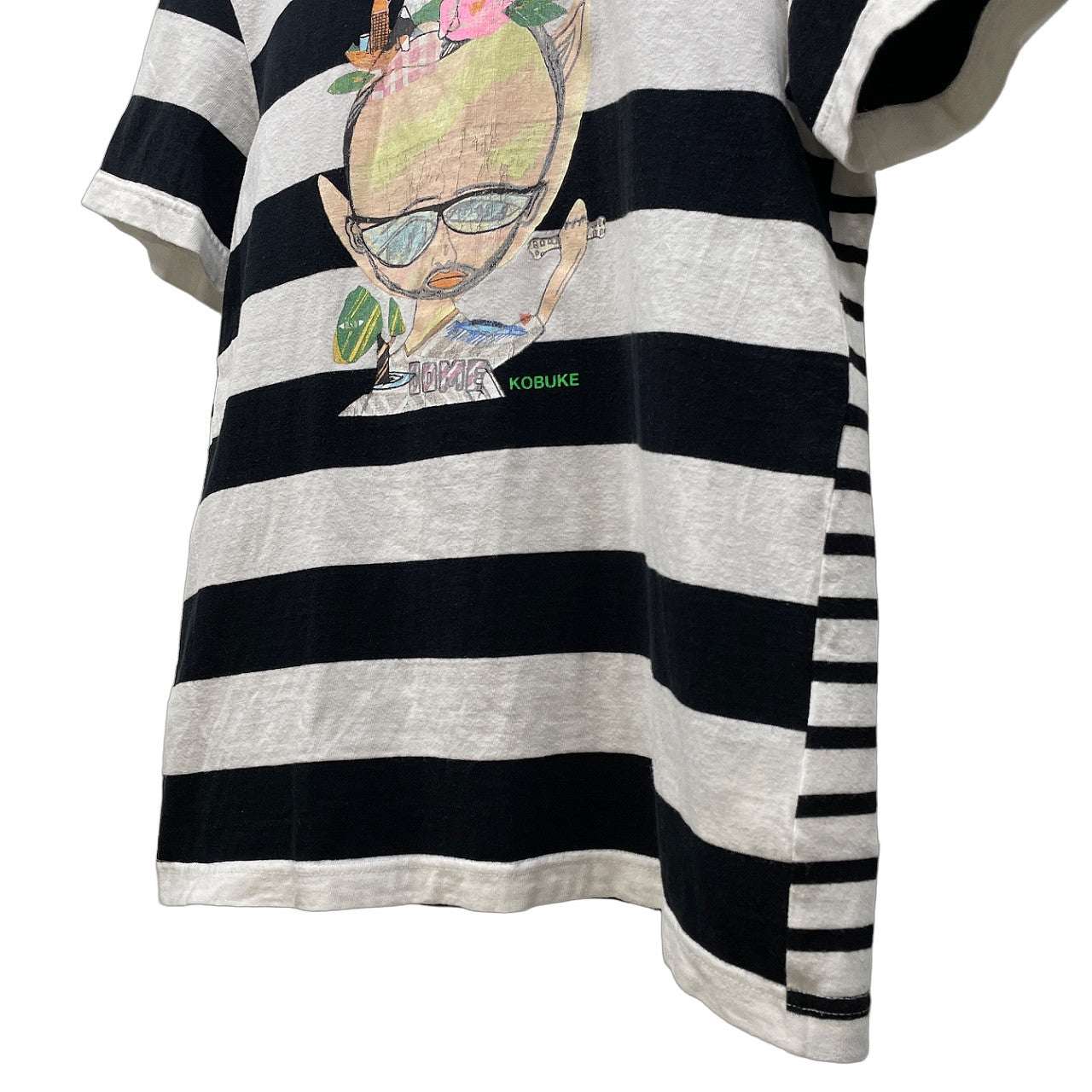 JUNYA WATANABE COMME des GARCONS MAN PINK × 古武家賢太郎 03SS マルチボーダー切替アートプリントTシャツ カットソー Tee T-shirt 半袖 トップス Archive ジュンヤワタナベ コムデギャルソン マン ピンク レディース