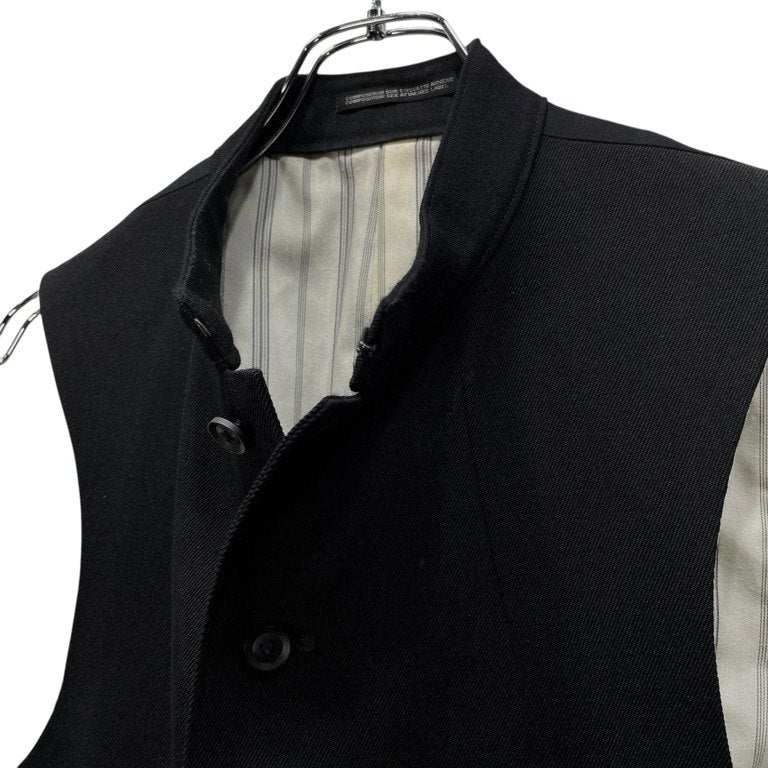 Yohji Yamamoto Pour Homme 24AW ARMY GABARDINE STAND 8BS VEST アーミーギャバジンスタンドカラー8ボタンベスト ジレ アウター トップス 定価85,800円 ヨウジヤマモトプールオム メンズ