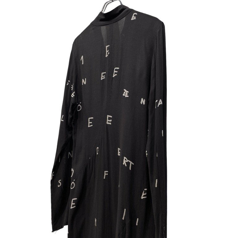 PAL OFFNER 18AW レーヨン抜染英字ナンバリングプリントカットオフロングシャツ ブラウス トップス アウター 総柄 パルオフナー メンズ レディース ユニセックス