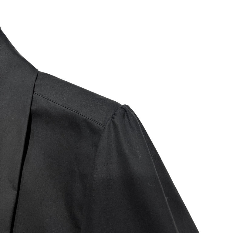 SAINT LAURENT PARIS 23AW Lavalliere-Neck Shirt コットンギャバジンビショップスリーブラヴァリエネックシャツ