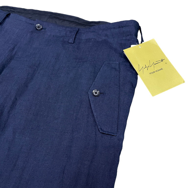 Yohji Yamamoto Pour Homme 23SS 60 MIXEDWEAVE RA L O-INDIGO HEM WITH INTERFACING PANTS