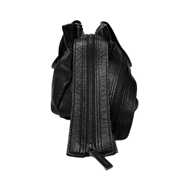 Yohji Yamamoto Femme ゴートレザージップデザインスクエアボストンバッグ