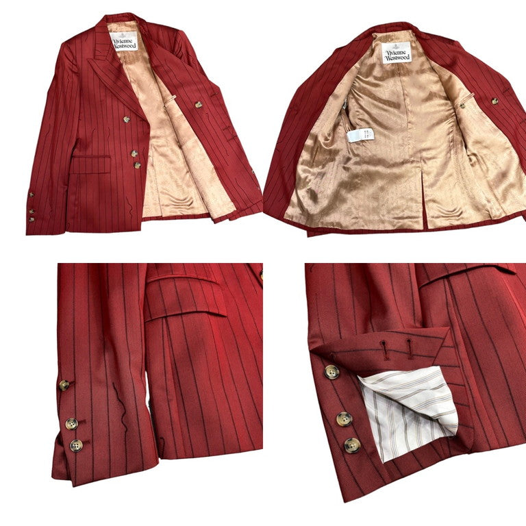 Vivienne Westwood 20AW Double-breasted striped tailored jakcet