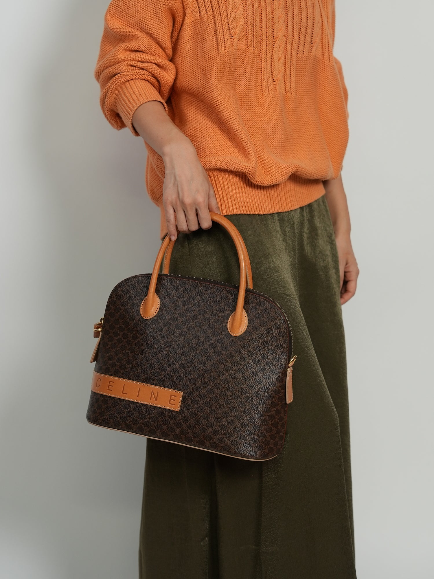 CELINE マカダム ハンドバッグ