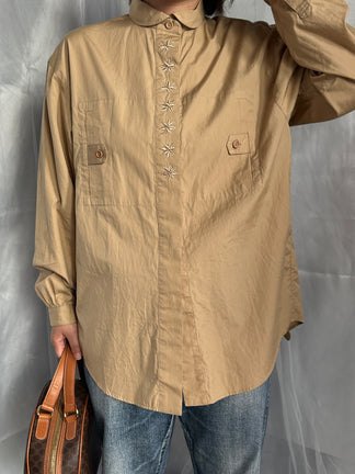 Christian Dior エンブロイダリー丸襟ブラウス