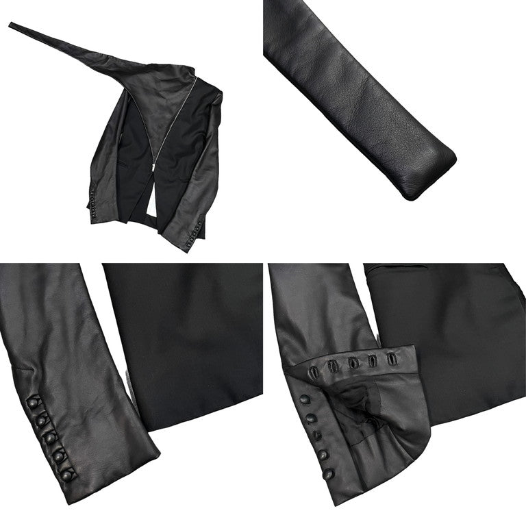 GARETH PUGH Leather switching high neck jacket