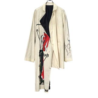 Yohji Yamamoto Pour Homme 17SS Drawing printed sheeting coat
