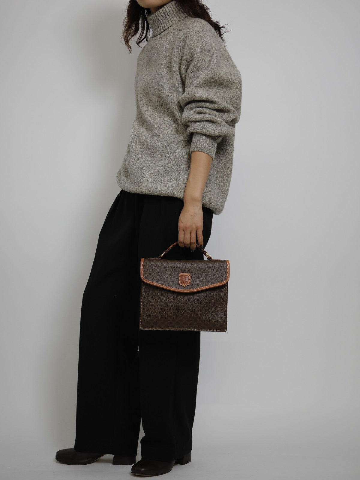 CELINE マカダム ハンドバッグ