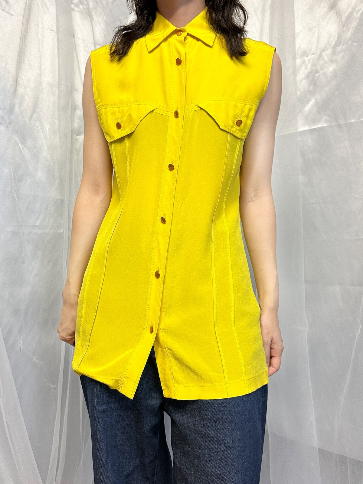GIANNI VERSACE スクエアアームシルクシャツ