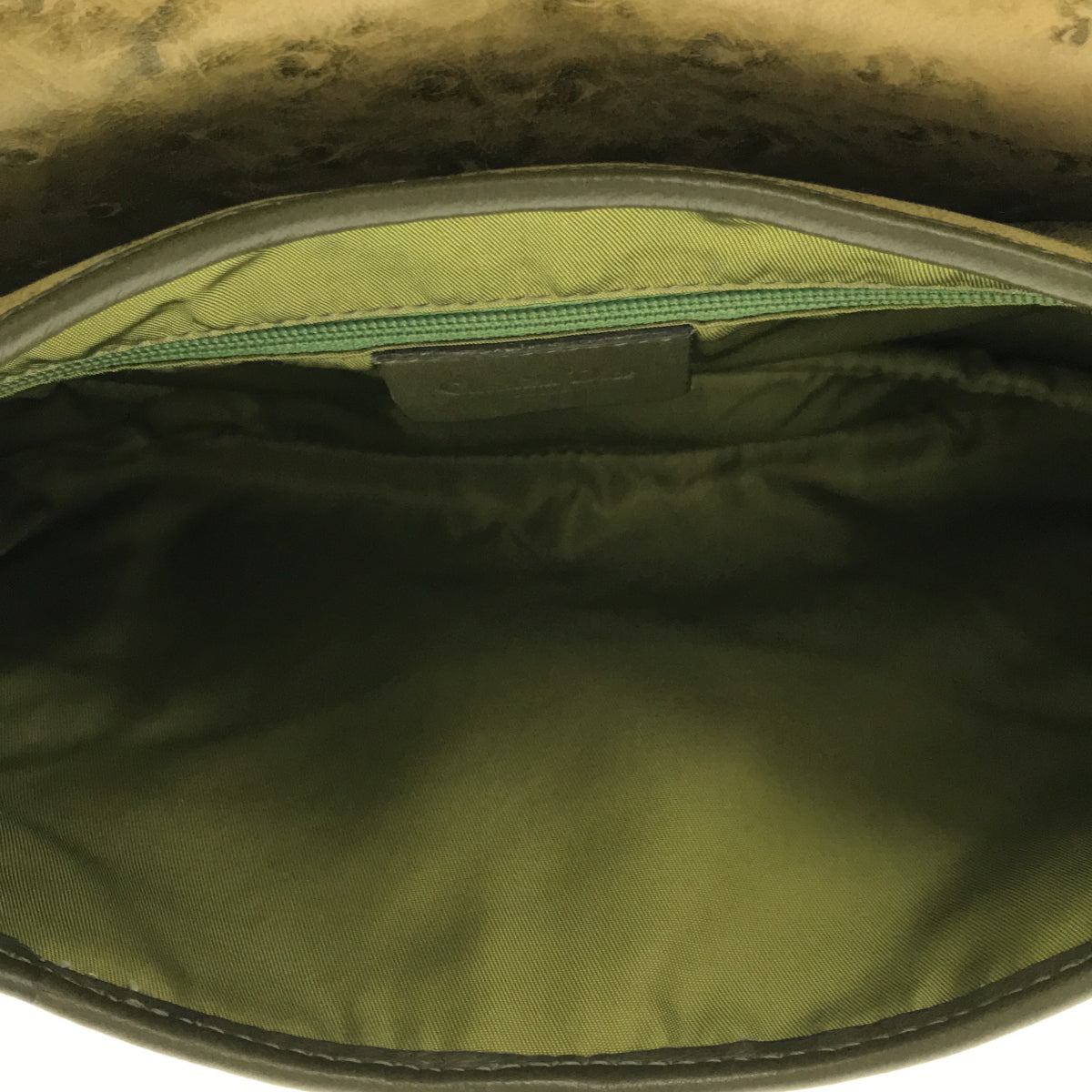 Christian Dior ダブルサドルバッグ オーストリッチ型押し