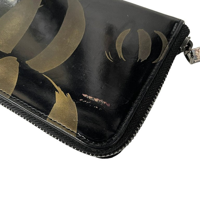 discord Yohji Yamamoto ガラスレザーペイントラウンドジップロングウォレット