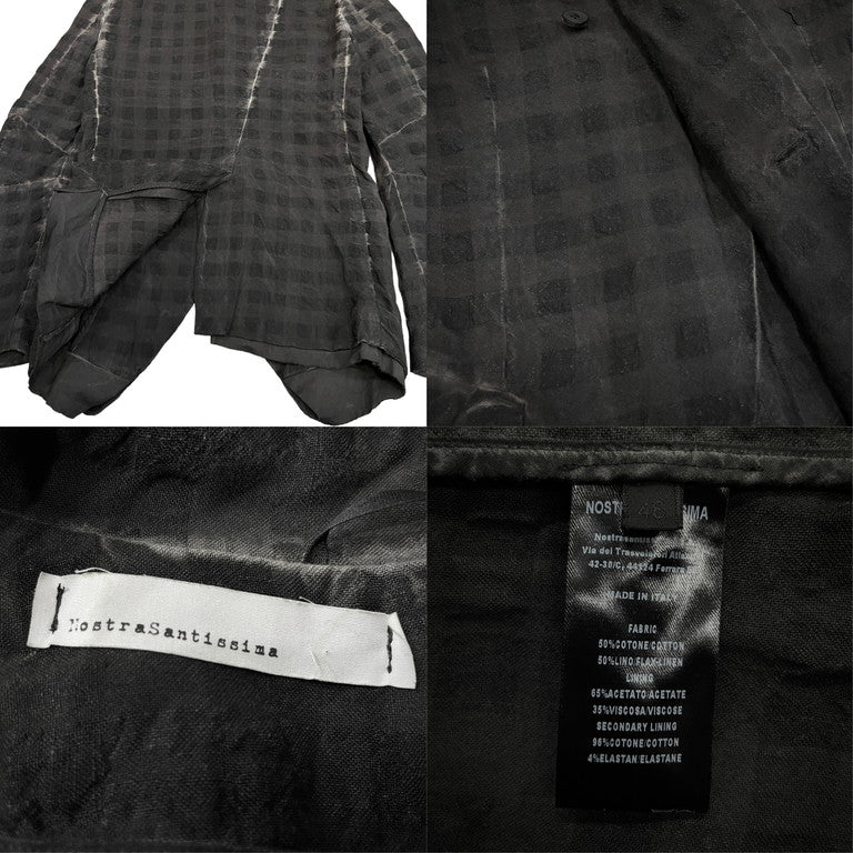NostraSantissima Plaid asymmetry jacket