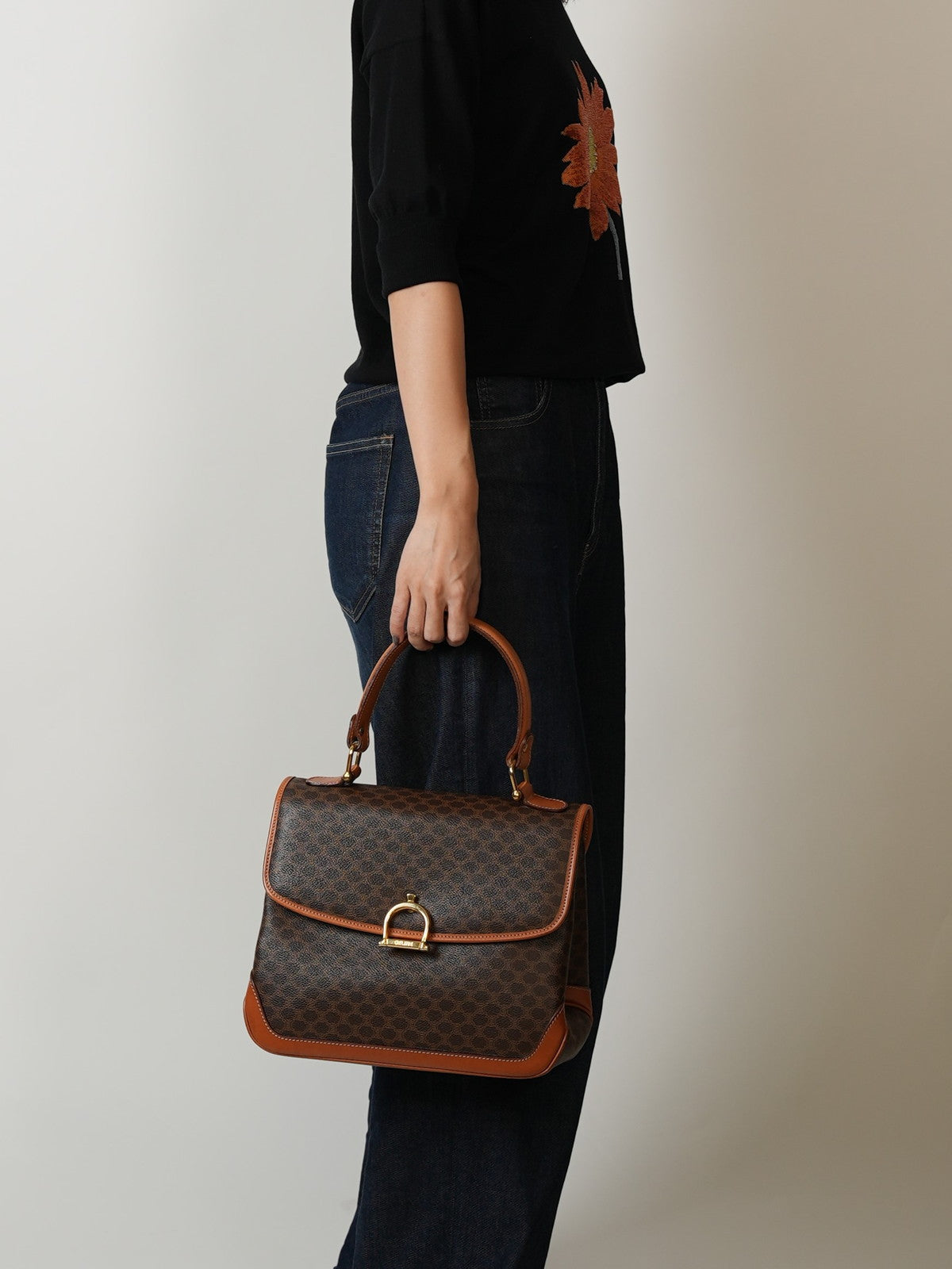 CELINE マカダム ハンドバッグ