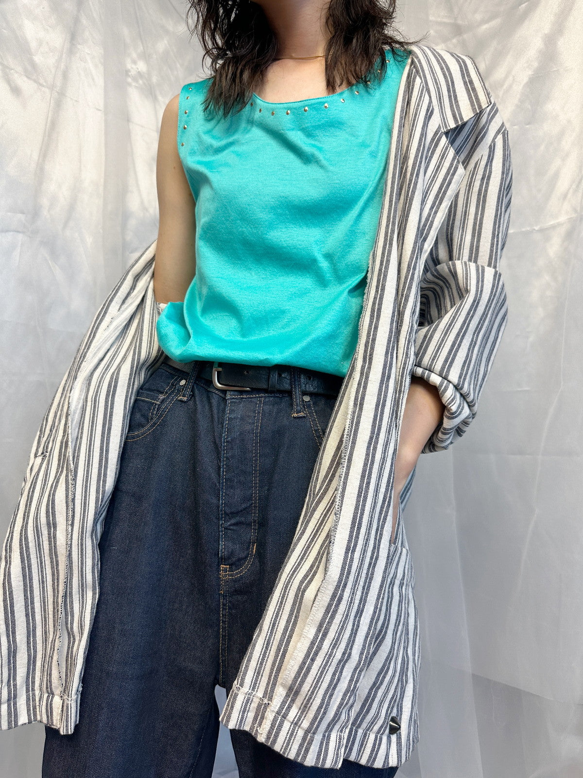 YVES SAINT LAURENT スタッズタンクトップ