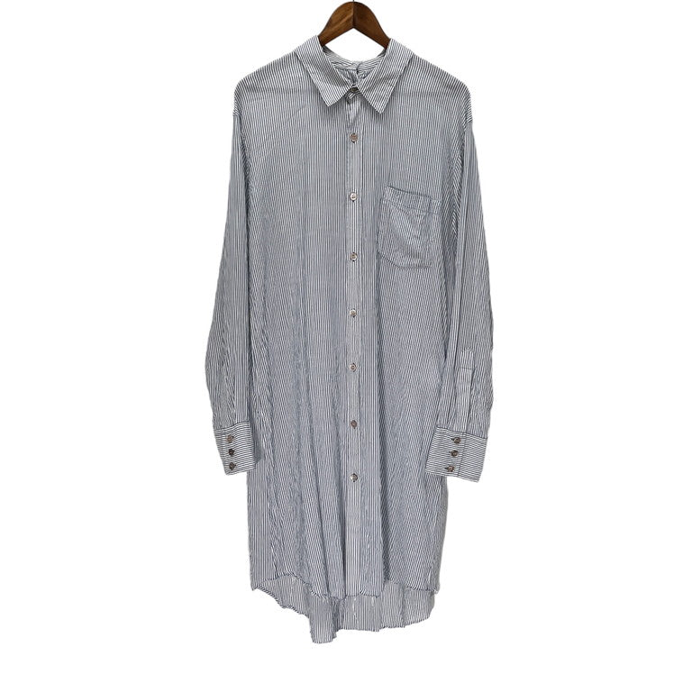 sulvam 18SS Tencel Stripe Long Shirt